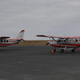 Grant Aviation planes are seen in the town of Bethel on the Yukon Delta, Alaska on April 19, 2019.